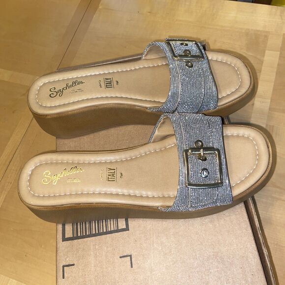 Seychelles Women’s Sandals 9.5 Silver Sparkle Made in Italy Strappy Dress Shoes main image 5